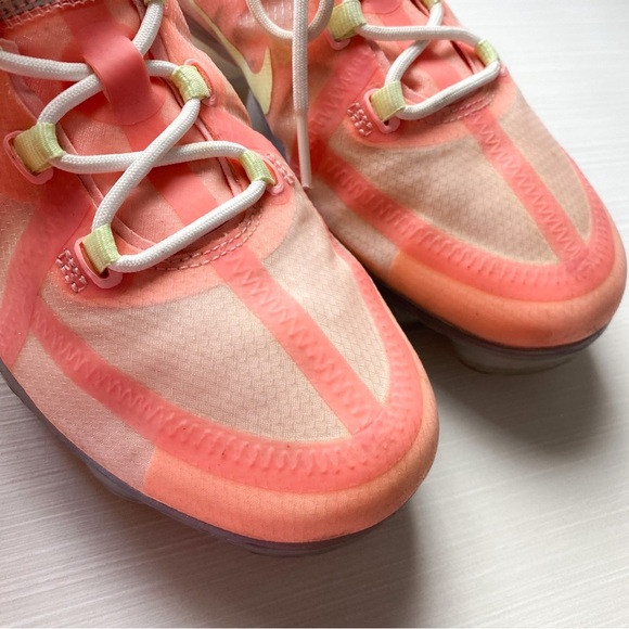 Nike Air VaporMax 2019 Pink Tint Neon Rubber Pods Ripstop Running Shoes Sneakers - Picture 7 of 11